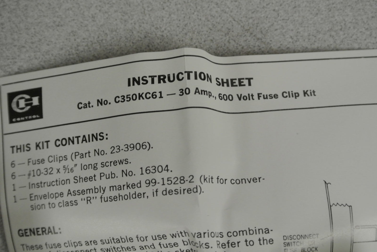 LOT of 4 SETS / CUTLER-HAMMER FUSE CLIP KITS / NEW SURPLUS 3