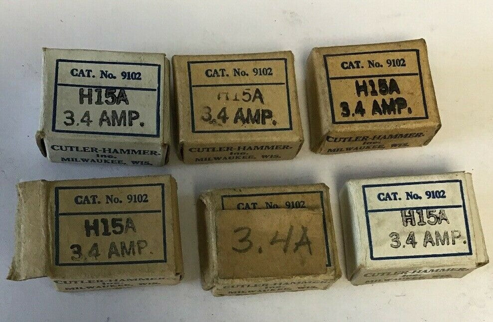 CUTLER HAMMER 9102 H15A 3.4AMP HEATER****LOTOF6****0