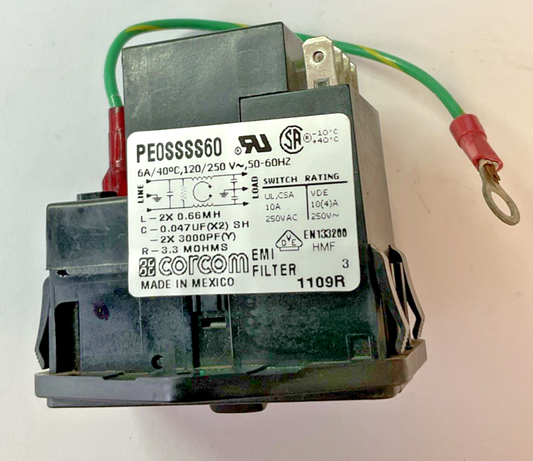 CORCOM PE0SSSS60 POWER ENTRY MODULE 6A 120/250VAC 50-60HZ0