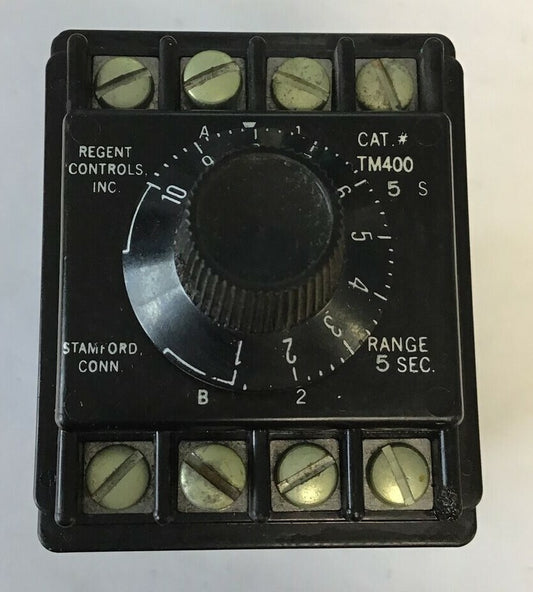 REGENT TM400 SOLID STATE TIMER 115V 50/60CY 1AMP RANGE 5SEC0