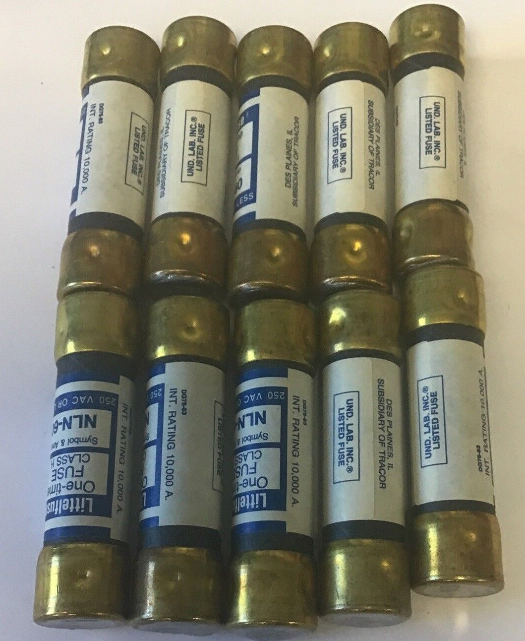 LITTLEFUSE NLN60 ONE TIME FUSES 250V  ***LOTOF10***1