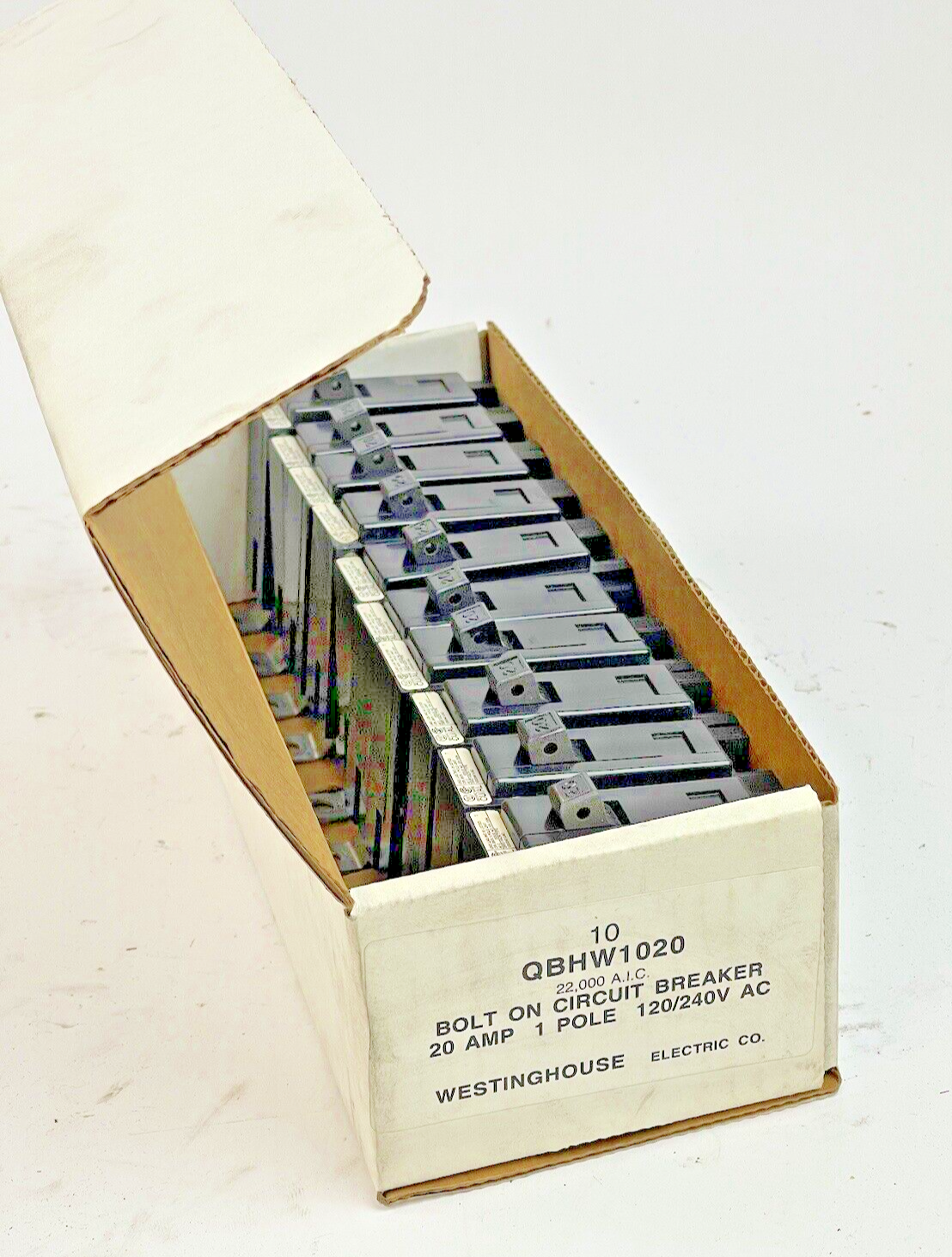 CUTLER-HAMMER WESTINGHOUSE *LOT OF 10* QBHW1020 -20A/1 POLE/240 VAC/QUICKLAG0