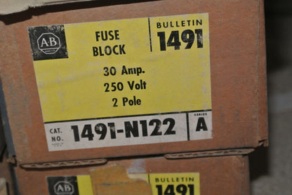 ALLEN-BRADLEY 1491-N122 CERAMIC FUSE BLOCK 30A, 250V, 2-POLE - NEW SURPLUS 7