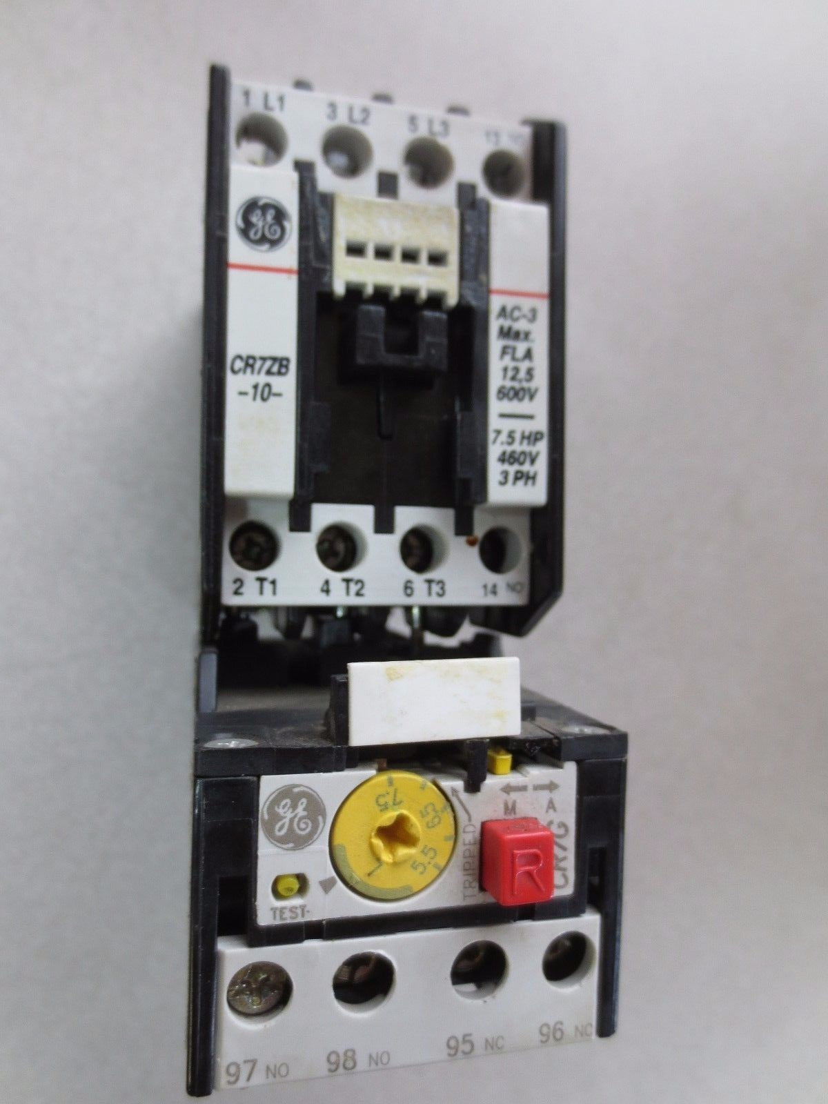 GE CR7ZB CONTACTOR + CR7G1WL OVERLOAD RELAY1
