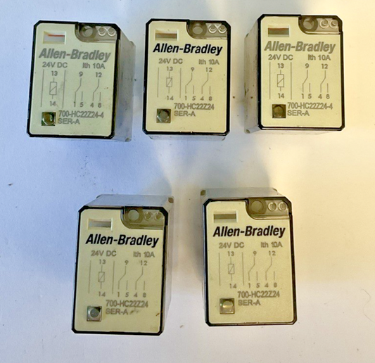 ALLEN BRADLEY 700-HC22Z24-4 W/ 700-HC22Z24 RELAY 24VDC 10A SER.A  ***LOTOF5***0