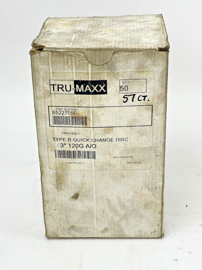 TRU-MAXX *BOX OFF 57* 65227050-  TYPE R -Qck Change Disc: 3″,120 Grit,A/O,Coated1