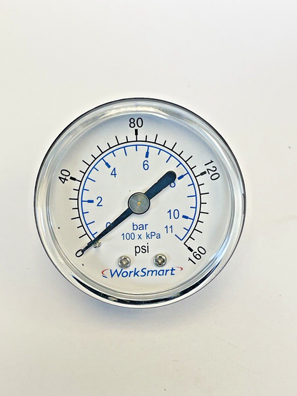 WORKSMART - WS-PE-GAGE-34 - PRESSURE GAUGE - 2" DIAMETER, 1/4" NPT, 0-160 PSI3