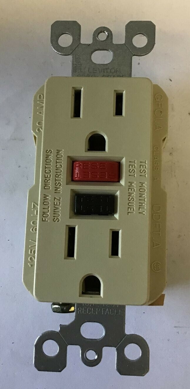 LEVITON 6599-I GROUND FAULT CIRCUIT INTERRUPTER IVORY 20A 125V ***LOTOF3***3