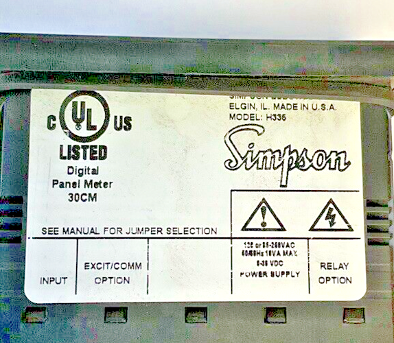 SIMPSON 1FD10 DIGITAL PANEL METER 120VAC 50/60HZ 10VA9