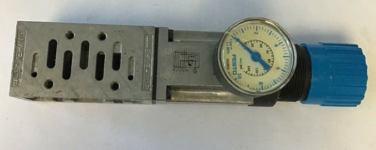 FESTO LR-ZP-P-D-1 PRESSURE REGULATOR PLATE W/FESTO PRESSURE GAUGE  0