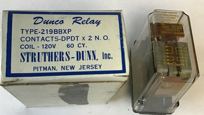 STRUTHERS-DUNN 219BBXP CONT. DPDT x 2 N.O. 120V 60CY0