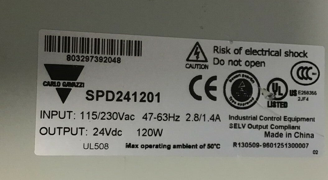 CARLO GAVAZZI SPD2120 AC/DC CONVERTER 24VDC-5A 115/230VAC 47-63HZ 2.8/1.4A 120W5
