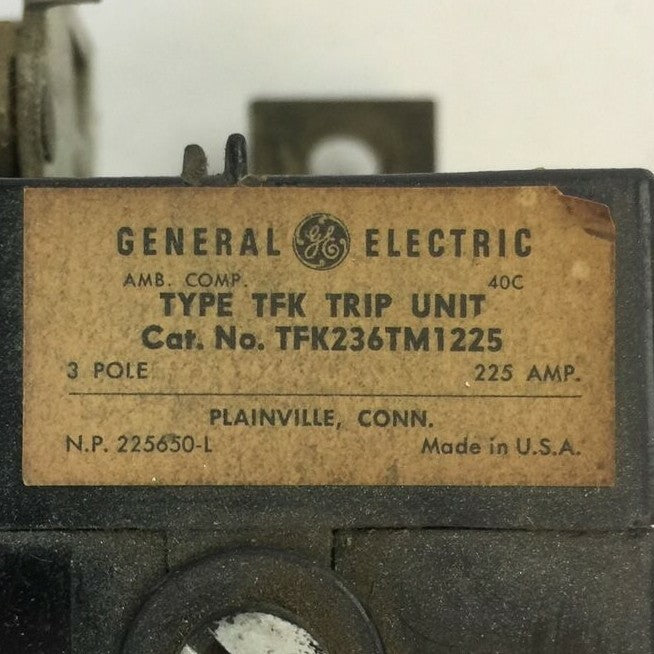 GE TFK236TM1225 TRIP UNIT 225AMP 3POLE1