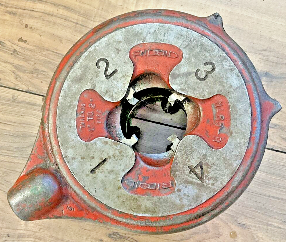 RIDGID 65-R PIPE THREADER RECEDING DIE HEAD 1"-2" W/ HANDLE0
