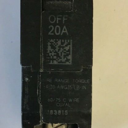 GE TEY120 1POLE 20 20AMP CIRCUIT BREAKER 277VAC/125VDC 65ka***(LOTOF10)***2