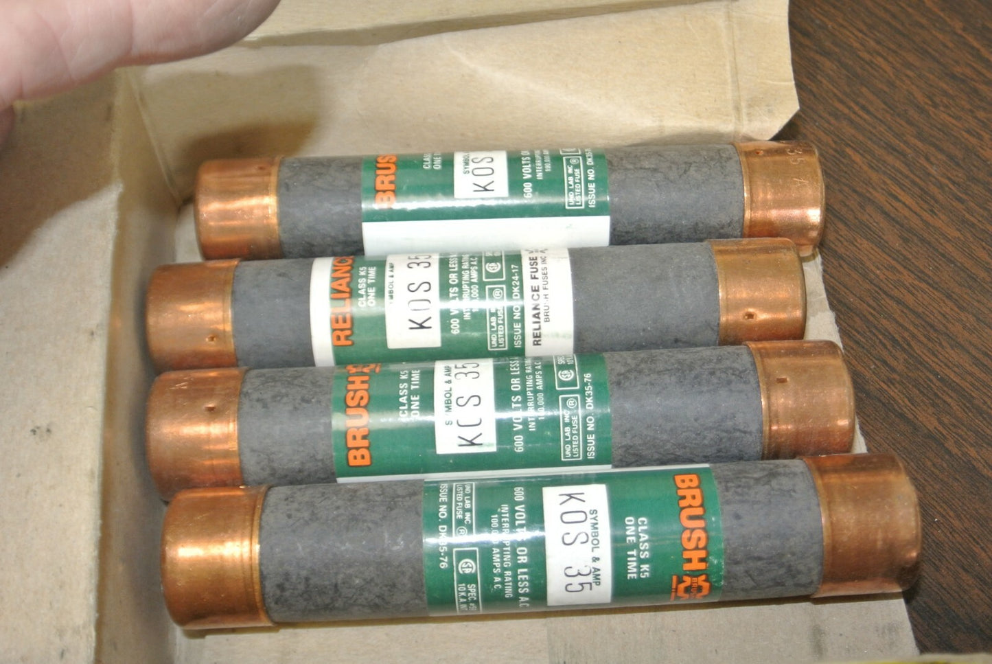 RELIANCE / BRUSH KOS35 CLASS K5 ONE-TIME FUSE / 35A / 600V / NEW SURPLUS2