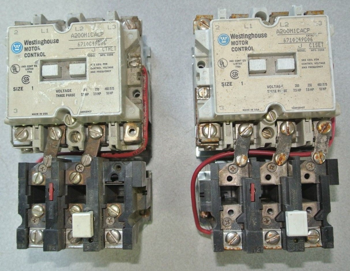 WESTINGHOUSE A200M1CACP / 6710C49G06 SIZE 1 STARTER 110/120V COIL + BA13A LOT/20