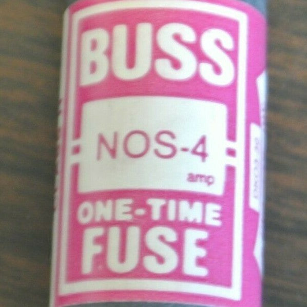 LOT of 8 / BUSS NOS-4 ONE-TIME FUSE / 4A / 600V / NEW SURPLUS / NOS42
