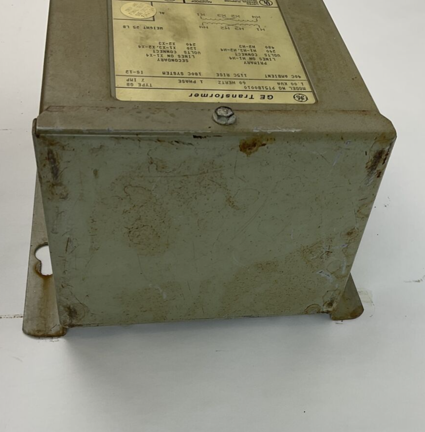 GENERAL ELECTRIC 9T51B0010 TRANSFORMER 1KVA 1PH 480VAC 60HZ OUTDOOR4
