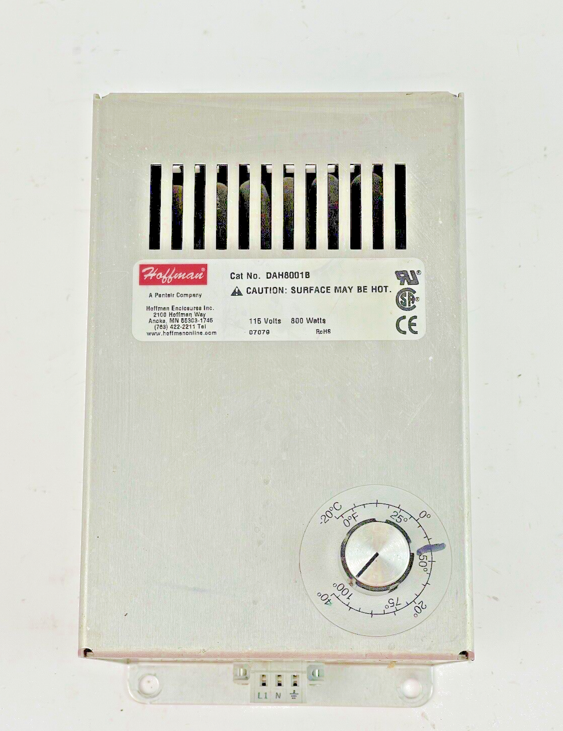 HOFFMAN - DAH8001B - FAN FORCED ENCLOSURE HEATER - 115 V, 800 WATTS, 0° to 100°F1