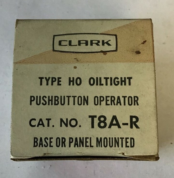 CLARK T8A-R PUSHBUTTON OPERATOR OILTIGHT TYPE HO ***LOTOF6*** 2