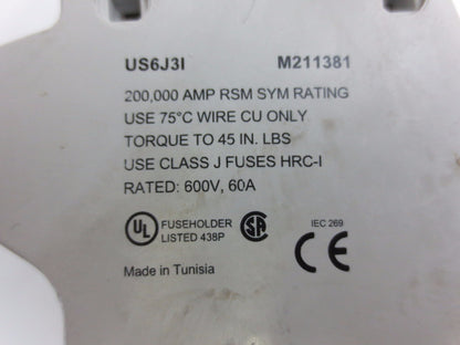 FERRAZ SHAWMUT US6J3I / M211381 FUSE HOLDER - 600V, 60A 2