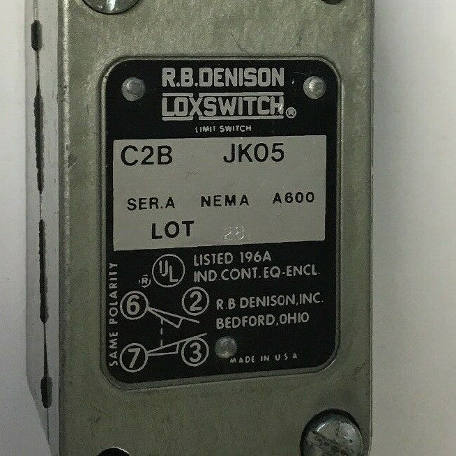 GOULD C2B JK05 W/JK2 OPERATING HEAD R.B. DENISON LIMIT SWITCH SER.A NEMA A600 1