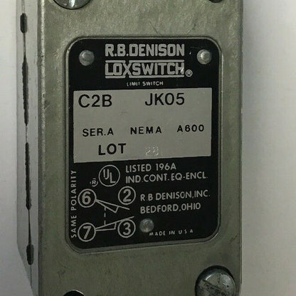 GOULD C2B JK05 W/JK2 OPERATING HEAD R.B. DENISON LIMIT SWITCH SER.A NEMA A600 1