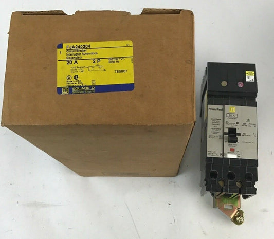 SQUARE D FJA240204 POWERPACT CIRCUIT BREAKER 20A 2POLE 480Y/277VAC 0