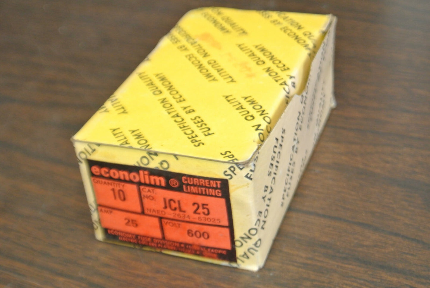 BOX of 10 / ECONOMY / ECONOLIM JCL25 FUSE / 25A / 600V / NEW SURPLUS4