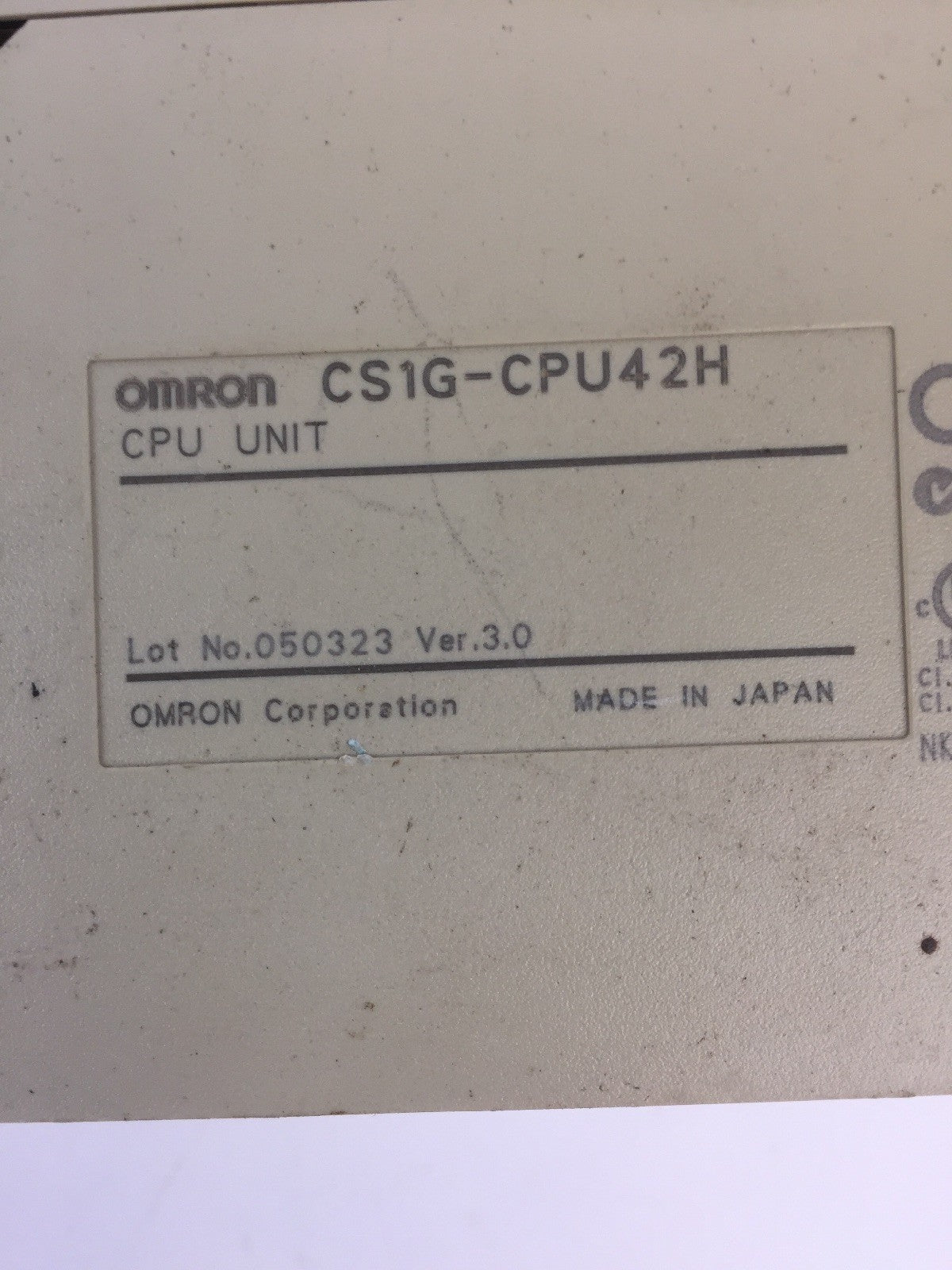 OMRON CS1G-CPU42H CPU UNIT OGRAM PROGRAMMABLE CONTROLLER1