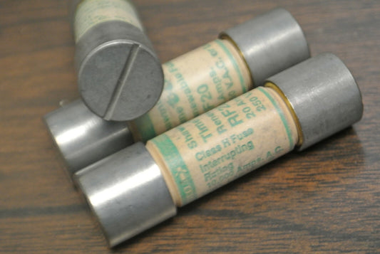 LOT of 3 / GOULD-SHAWMUT RF20 CLASS H RENEWABLE FUSES / 20A / 250V / NEW SURPLUS0