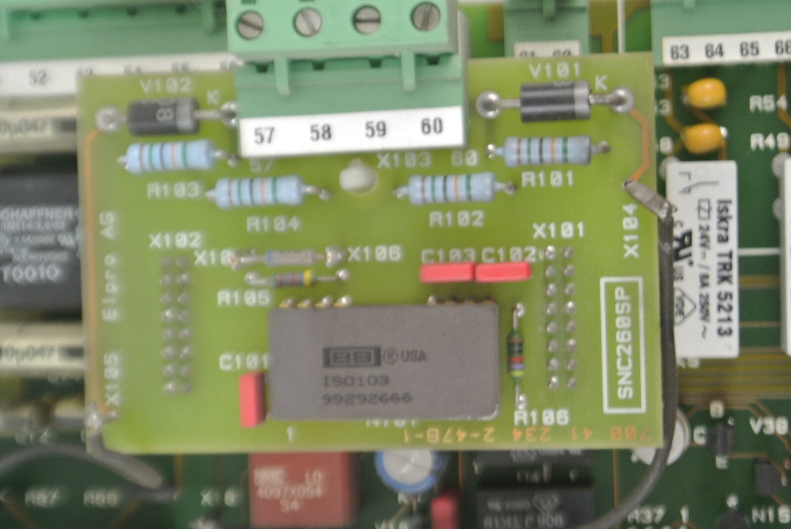 CIRCUIT BOARD ASSEMBLY from WORKING DYNAMOMETER CONTROLS VEM TRANSRESCH ELPRO2