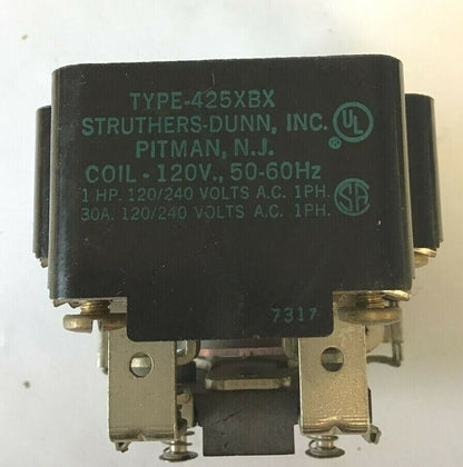 STRUTHERS-DUNN 425XBX RELAY- COIL 120V 50/60HZ 1HP 30A 120/240V 1PH0