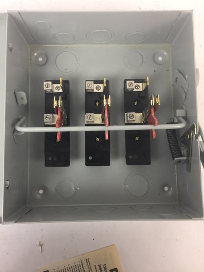 FPE 7632 TYPE LD SAFETY SWITCH 60AMP 250VDC 240VAC 3 POLE 10-15HP 7