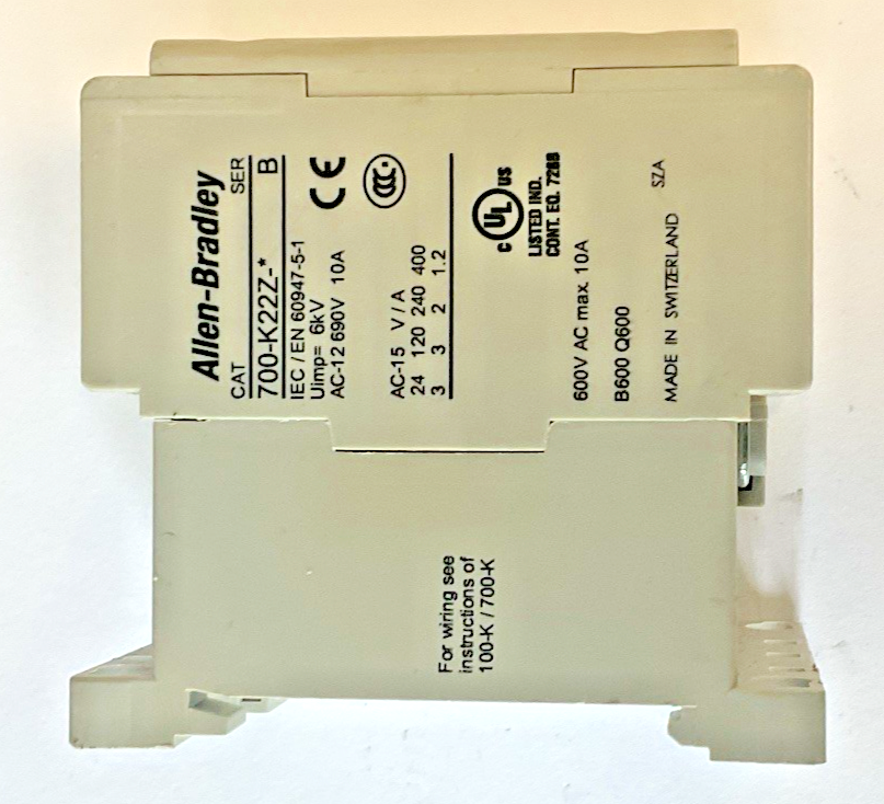 ALLEN BRADLEY 700-K22Z-*  CONTROL RELAY SER.B 600VAC 10A ****LOTOF2****4
