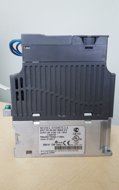 Delta Electronics VFD007E21A AC Motor Drive Inverter 1Ph 230V POWERFOIL X VFD-E1