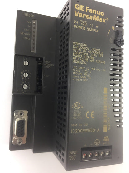 GE FANUC VERSA MAX IC200PWR001A PBI001 POWER SUPPLY 24 VDC 11 W 9