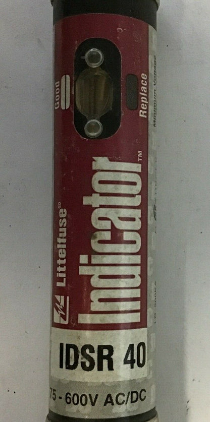 LITTLEFUSE IDSR 40 INDICATOR FUSE 75-600VAC POWR-GARD CLASS RK5 ***LOTOF3***1
