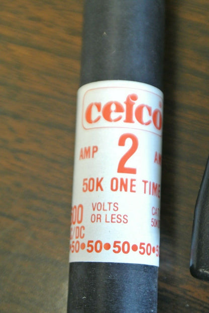 LOT of 10 / CEFCO 50K OTS2 ONE-TIME CLASS K-5FUSE / 2A / 600V / OTS-20