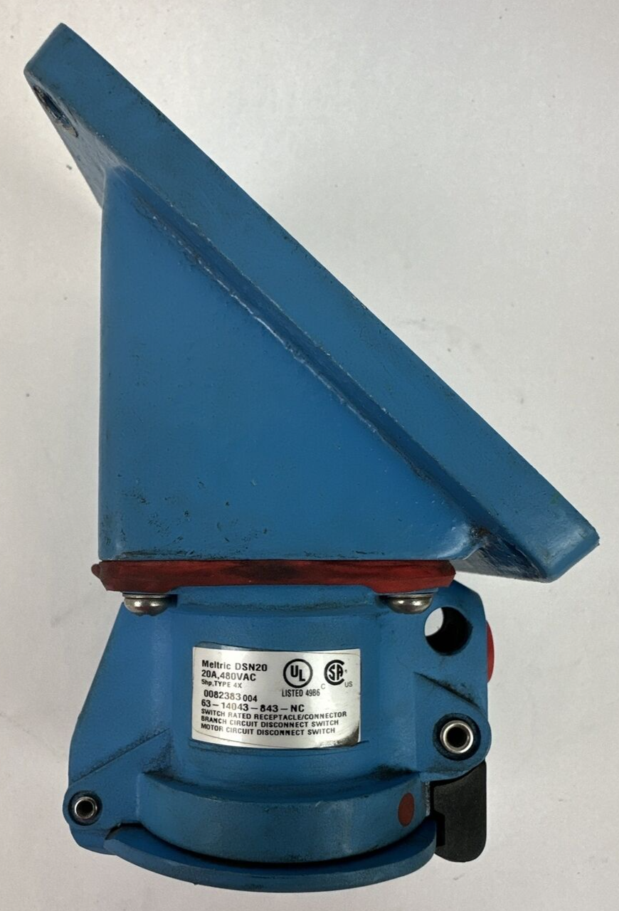 MELTRIC DSN20 20A 480VAC TYPE 4X 63-14043-843-NC RECEPTACLE/CONNECTOR2