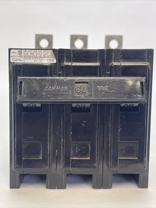 CHALLENGER CBB3060H CIRCUIT BREAKER 60AMP 3POLE 240VAC0