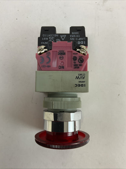 IDEC AVLW49902D-R-24V RED ILLUMINATED TWIST PUSH BUTTON EMERGENCY STOP5