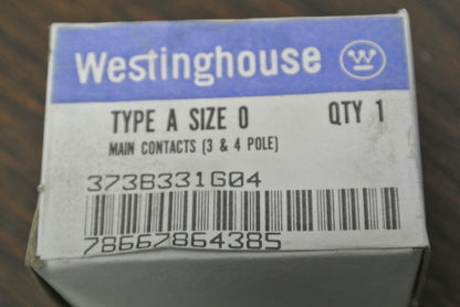 WESTINGHOUSE 373B331G04 / MAIN CONTACTS / 3 & 4 POLE / TYPE A SIZE 0 NEW SURPLUS1