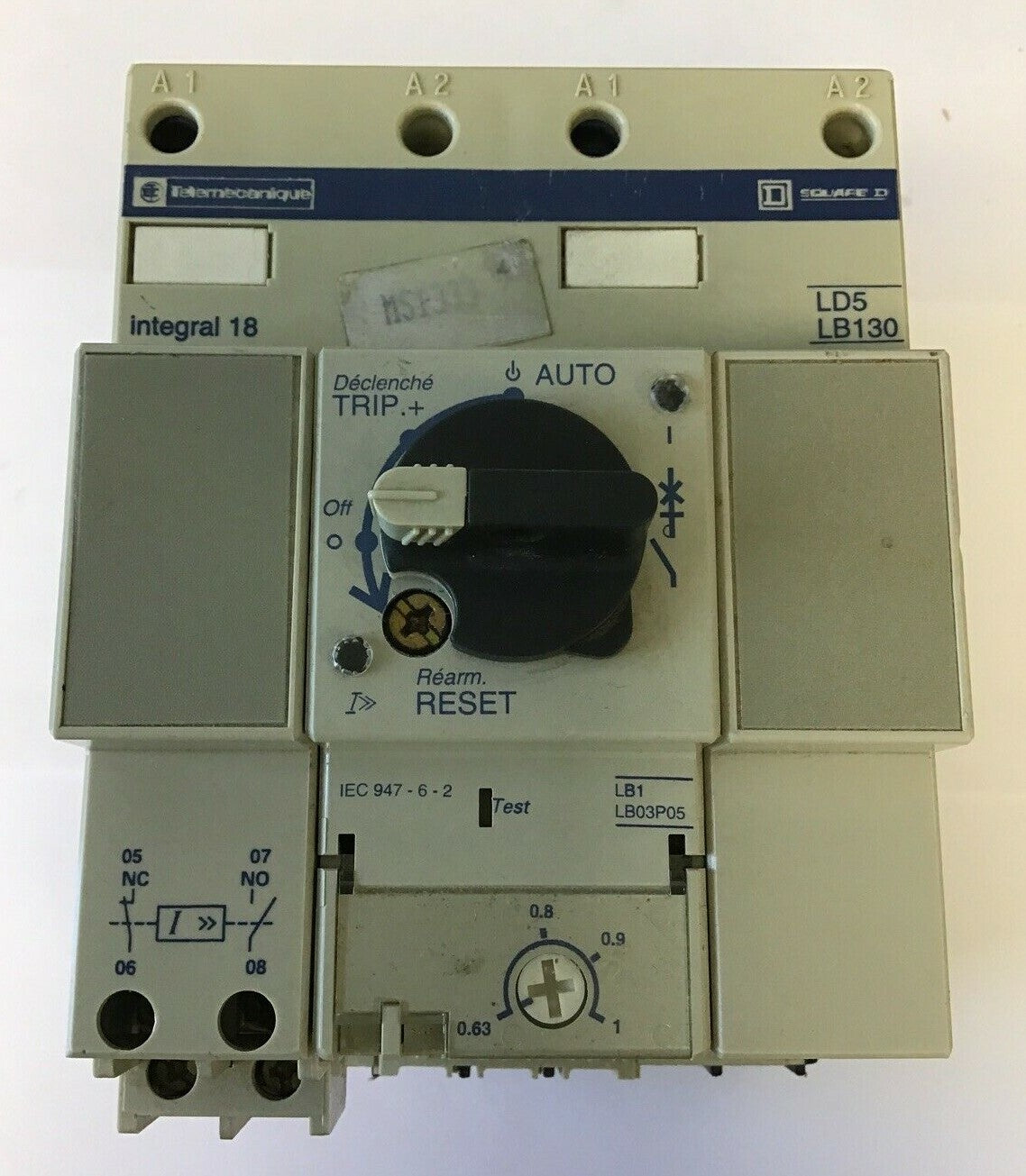 TELEMECANIQUE LD5 LB130 REVERSING MANUAL STARTER 18A 690V 0