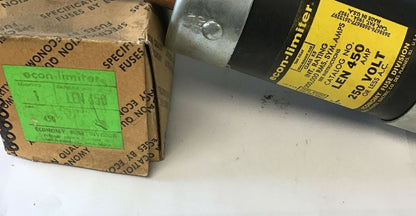 ECONOMY LEN450 FUSE CLASS K5 250VAC TIME DELAY DUAL ELEMENT ECON-LIMITER 450A0