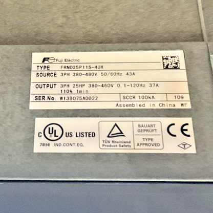 FUJI FRENIC FRN025P11S-4UX 5000P11 INVERTER 480V 50/60HZ 43A2