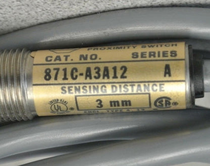 ALLEN-BRADLEY 871C-A3A12 CYLINDRICAL INDUCTIVE PROXIMITY SWITCH / 10-30VDC 3mm1