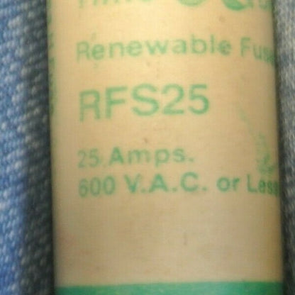GOULD-SHAWMUT RFS25 RENEWABLE FUSE / 25A / 600V / NEW SURPLUS1