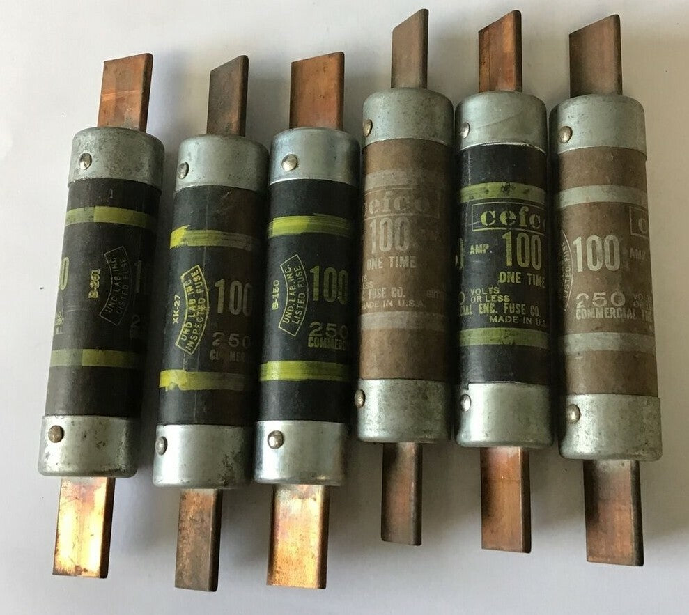 CEFCO OT100/250 FUSE 100AMP 250V ONE TIME ***LOTOF6***0